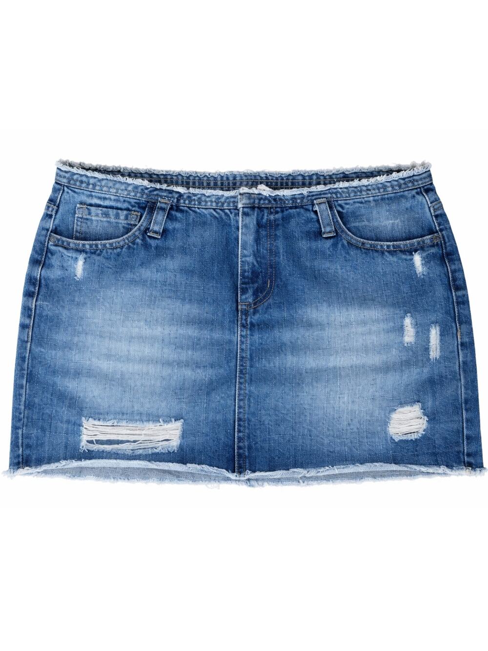 Urban Outfitters BDG Jean Skirt Distressed Denim Mini Skirt Frayed Hem Size 6